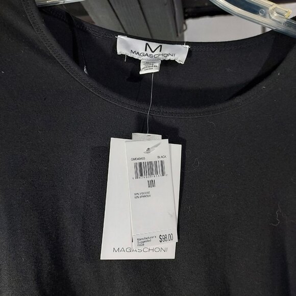 Little Black Dress Magaschoni Collection Scoop Neck Waist Sheath - Picture 3 of 9